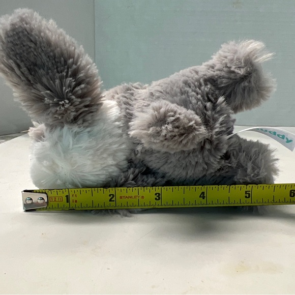 5.5” RazBaby Raz Buddy Gray Dog Plush Pacifier Holder White Loop NO Pacifier - Picture 5 of 6